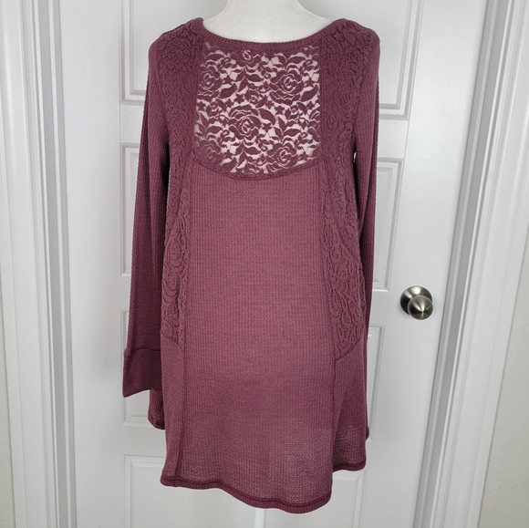 Anthropologie E by Eloise waffle knit and lace tunic/dress size Medium - Picture 6 of 8